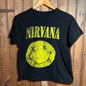 Nirvana Black T-Shirt with Yellow Graphic